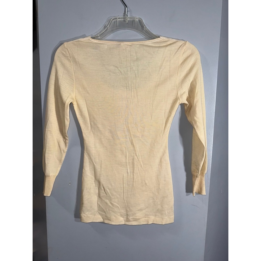 La Perla vintage tricot‎ Seta wool silk blend lace trim top - Picture 4 of 6